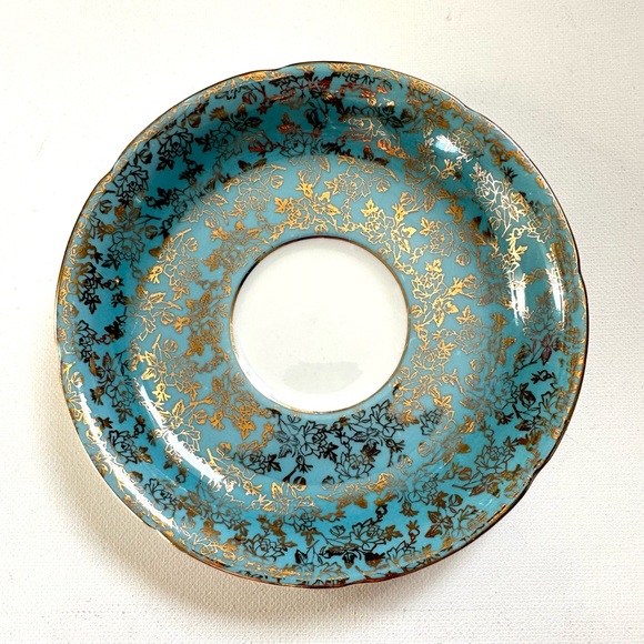Vintage Teacup & Saucer - Blue & Gold - Picture 6 of 9